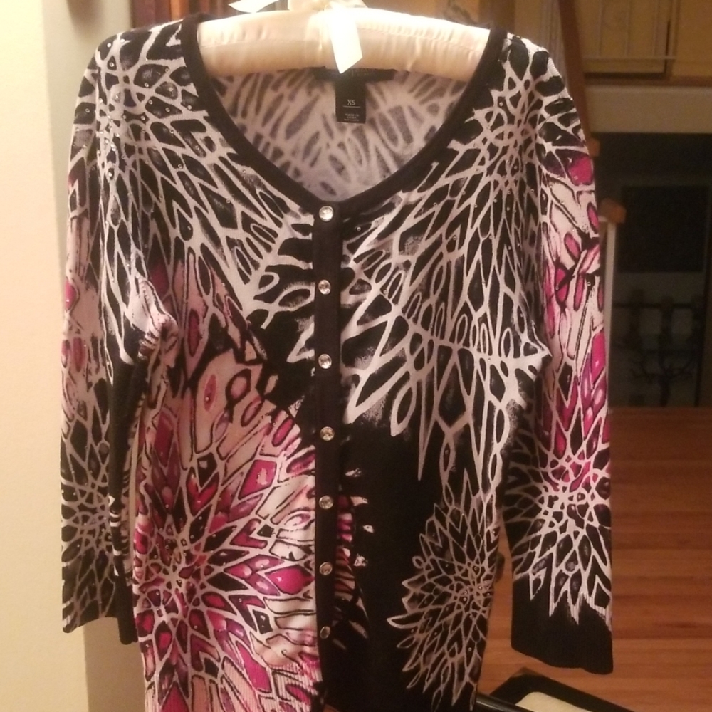 Rhinestone enhanced sweater